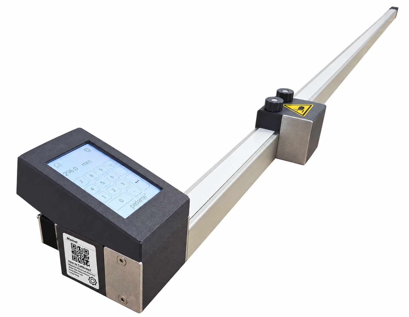 Butée de longueur automatique pour scie Pedante avec écran tactile, rail en aluminium et bloc de butée motorisé